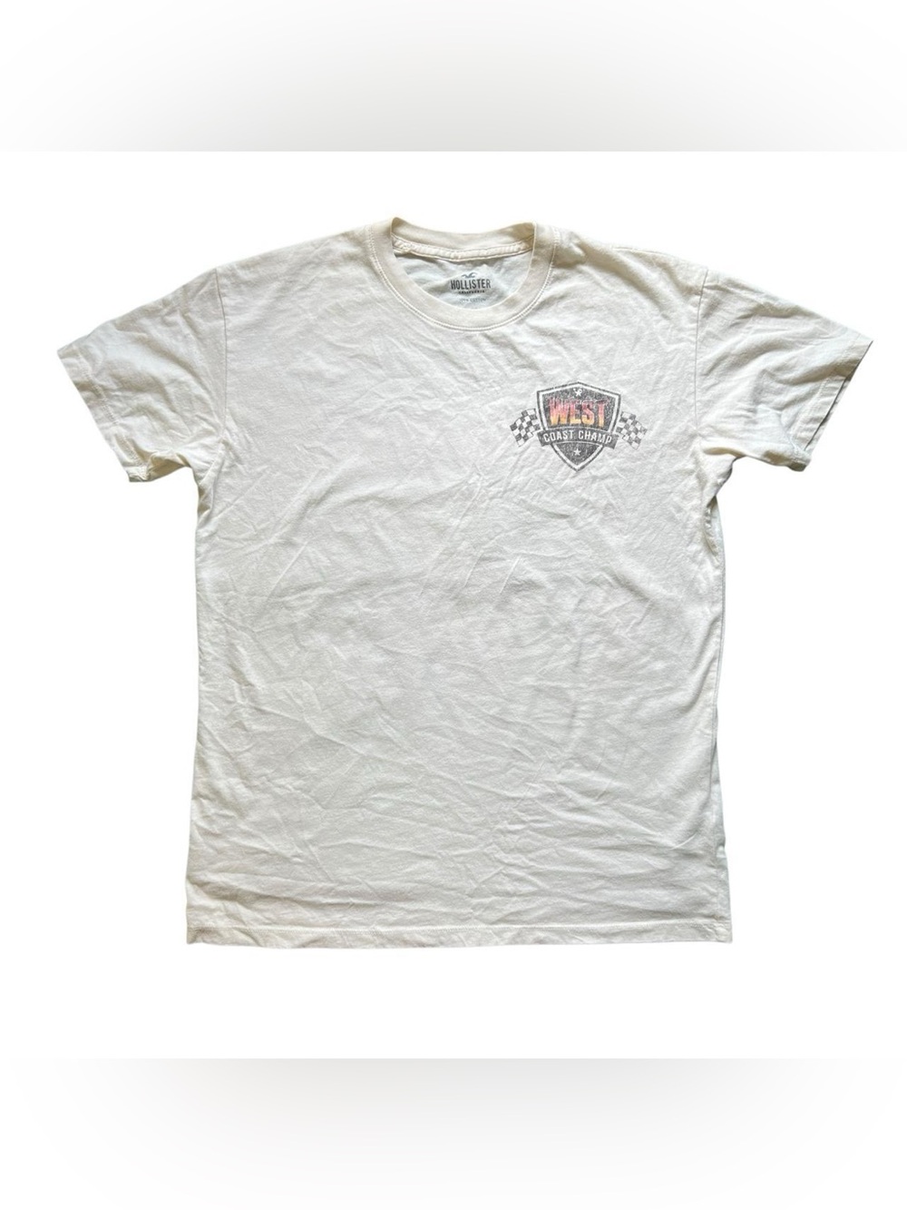 Hollister Co. Cream Racing Graphic Tee, Size XS
